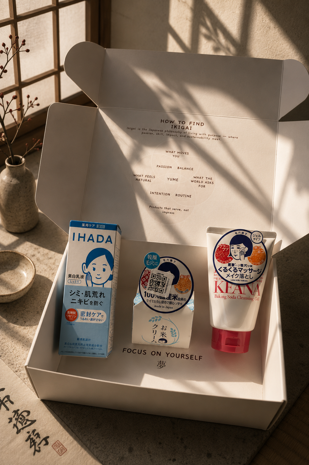 The PM Routine set, evening Japanese skincare ritual in three steps