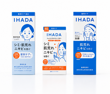 The Sensitive Set bundle: IHADA Milk Cleanser, Medicated Lotion and Face Protect Powder