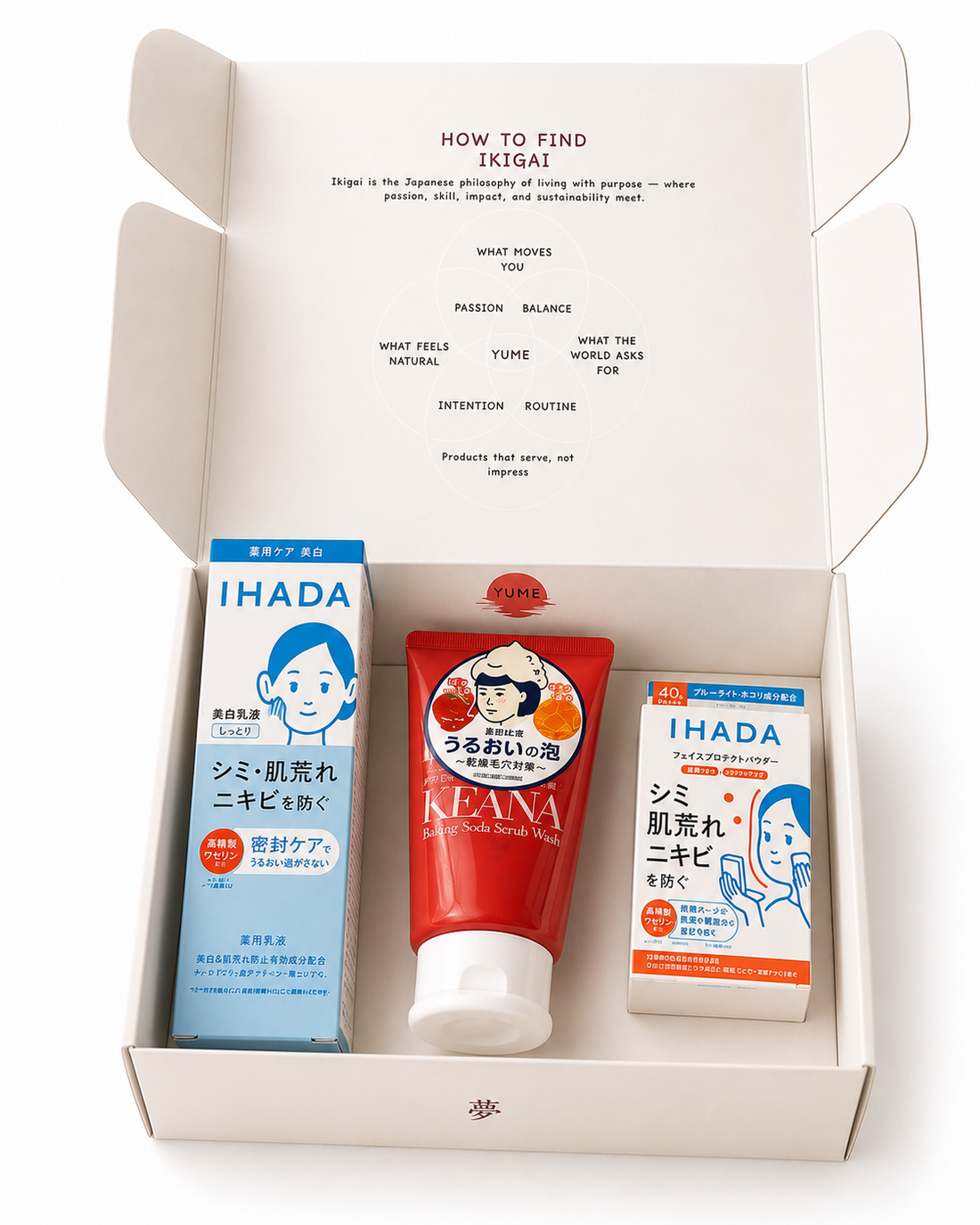 The AM Routine bundle: KEANA Face Foam, IHADA Medicated Lotion and IHADA Face Protect Powder